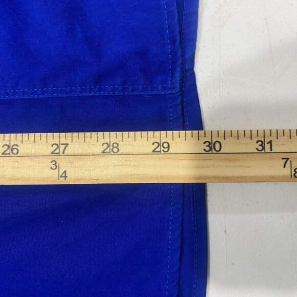 Catherens Button Down Tunic Top Womens 2x Royal Blue Roll Tab Sleeve 22/24W Stre - Picture 9 of 11